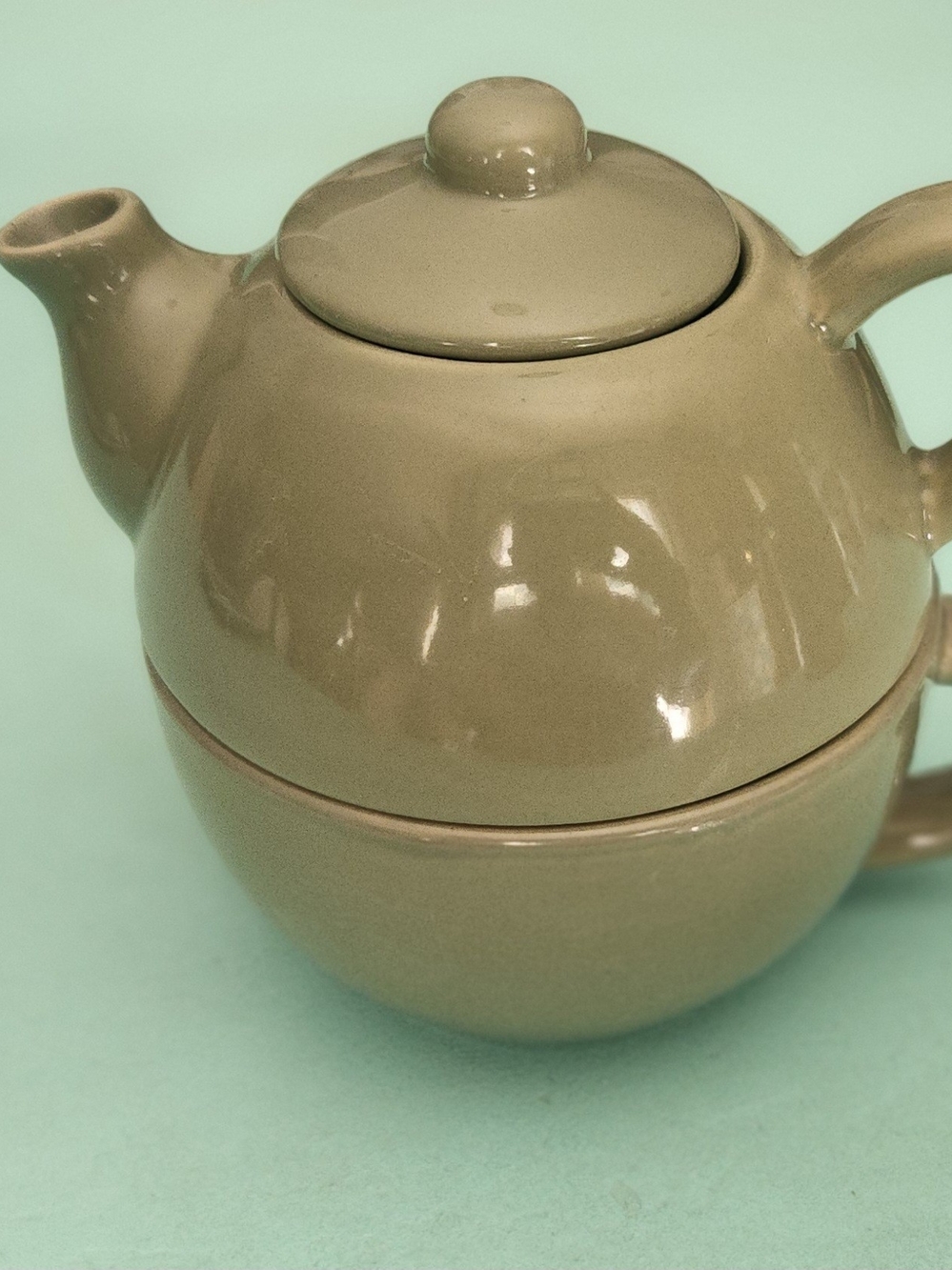 Ceramic Tea For One Set in Olive Green